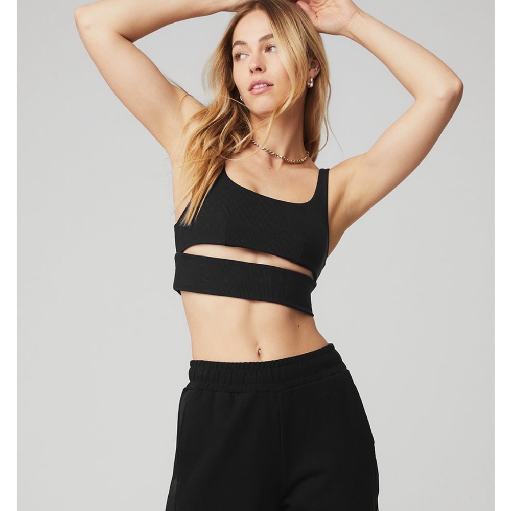 ALO Black Slit Bra Size S